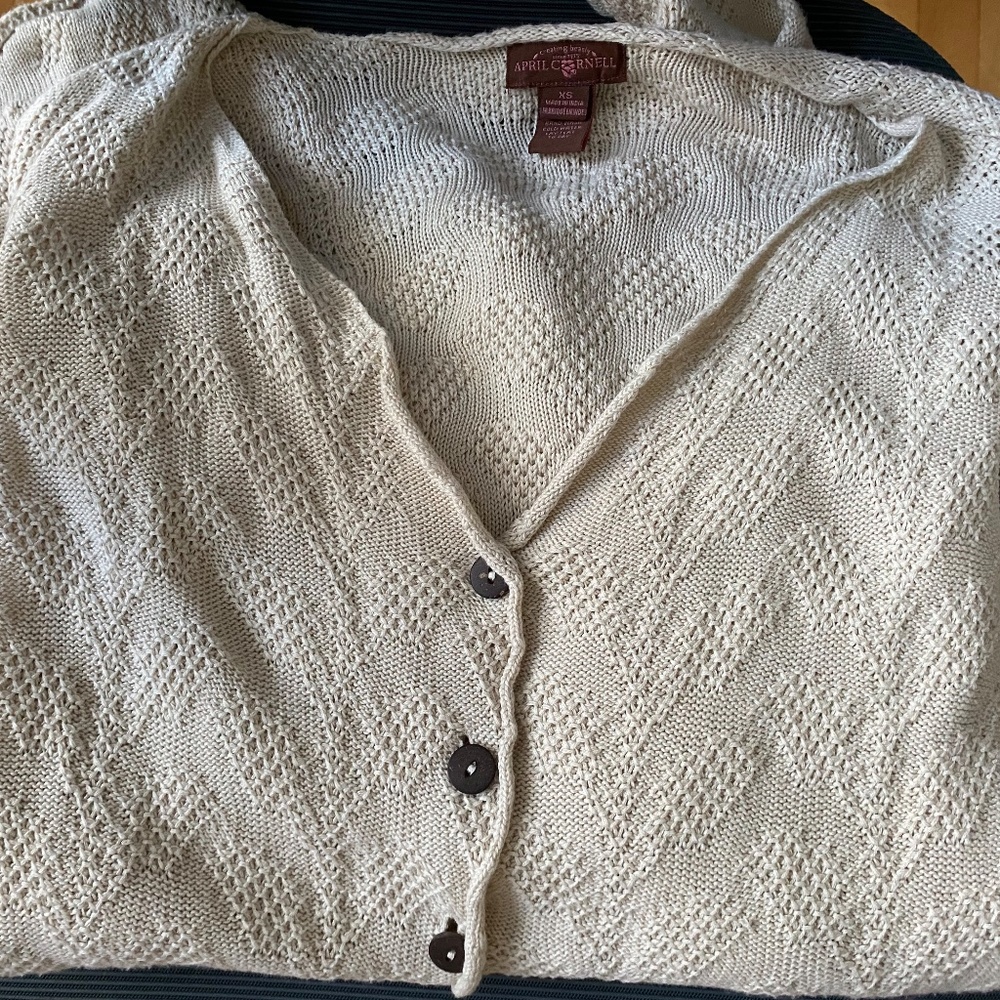 Textured Long Cardigan in Cream
